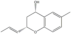 (2S)-3,4-Dihydro-6-methyl-2α-[(E)-1-propenyl]-2H-1-benzopyran-4α-ol Struktur