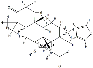 (13α,17aα)-1,2:14β,15β:21,23-Triepoxy-7α-hydroxy-4,4,8-trimethyl-17-oxa-D-homo-24-nor-5α-chola-20,22-diene-3,16-dione Struktur