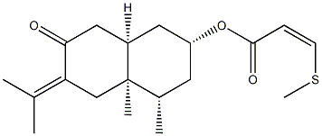 (Z)-3-(Methylthio)propenoic acid [(2R,8aα)-decahydro-4α,4aα-dimethyl-6-(1-methylethylidene)-7-oxonaphthalen-2-yl] ester Struktur