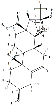 (20S)-14β,20-Epoxy-3β,20-dihydroxypregn-5-en-18-oic acid Struktur