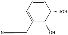 1,3-Cyclohexadiene-1-acetonitrile, 5,6-dihydroxy-, (5R,6S)-rel- (9CI) Struktur