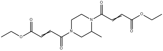 4,4'-(2-methyl-1,4-piperazinodiyl)bis(4-oxo-1-propene-1-carboxylic acid diethyl ester) Struktur