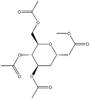 2,6-Anhydro-3-deoxy-D-manno-heptitol 1,4,5,7-tetraacetate Struktur