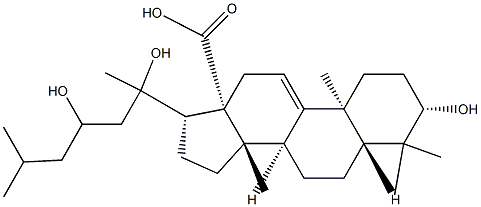 (20ξ)-3β,20,23-Trihydroxy-5α-lanost-9(11)-en-18-oic acid Struktur