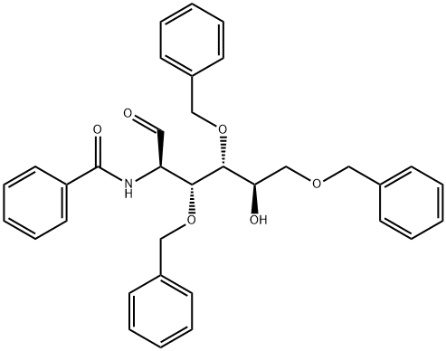 2-Benzoylamino-2-deoxy-3-O,4-O,6-O-tribenzyl-D-glucose Struktur