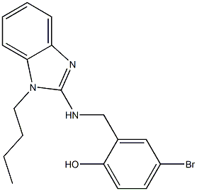 4-bromo-2-{[(1-butyl-1H-benzimidazol-2-yl)amino]methyl}phenol Struktur