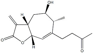 (3aS)-3,3aβ,4,5,6,8aβ-Hexahydro-5β-hydroxy-6α-methyl-3-methylene-7-(3-oxobutyl)-2H-cyclohepta[b]furan-2-one Struktur