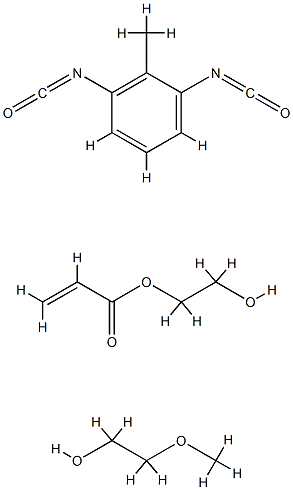 2-Propenoic acid, 2-hydroxyethyl ester, polymer with 1,3-diisocyanatomethylbenzene and .alpha.-hydro-.omega.-hydroxypolyoxy(methyl-1,2-ethanediyl) Struktur