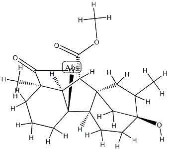 1α,4aα-(Carbonyloxy)-7-hydroxy-1,8-dimethylgibbane-10β-carboxylic acid methyl ester Struktur