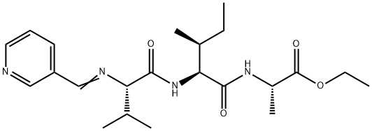 N-(3-Pyridinylmethylene)-L-Val-L-Ile-L-Ala-OEt Struktur