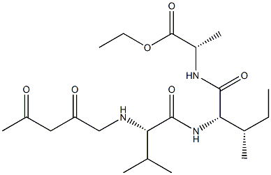 N-(2,4-Dioxopentyl)-L-Val-L-Ile-L-Ala-OEt Struktur