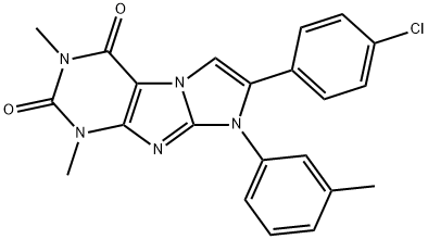 7-(4-chlorophenyl)-1,3-dimethyl-8-(3-methylphenyl)-1H-imidazo[2,1-f]purine-2,4(3H,8H)-dione Struktur