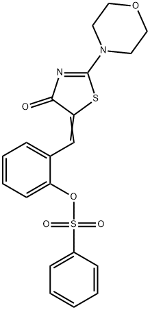 2-[(2-(4-morpholinyl)-4-oxo-1,3-thiazol-5(4H)-ylidene)methyl]phenyl benzenesulfonate Struktur