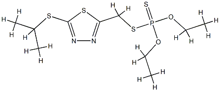 diethoxy-[(5-propan-2-ylsulfanyl-1,3,4-thiadiazol-2-yl)methylsulfanyl] -sulfanylidene-phosphorane Struktur