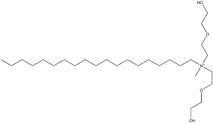 Poly(oxy-1,2-ethanediyl), .alpha.,.alpha.'-[(methyloctadecyliminio)di-2,1-ethanediyl] bis[.omega.-hydroxy-, methyl sulfate (salt) Struktur