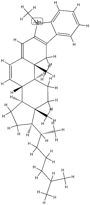 1'-Methyl-1'H-cholest-2-eno[3,2-b]indole-4,6-diene Struktur