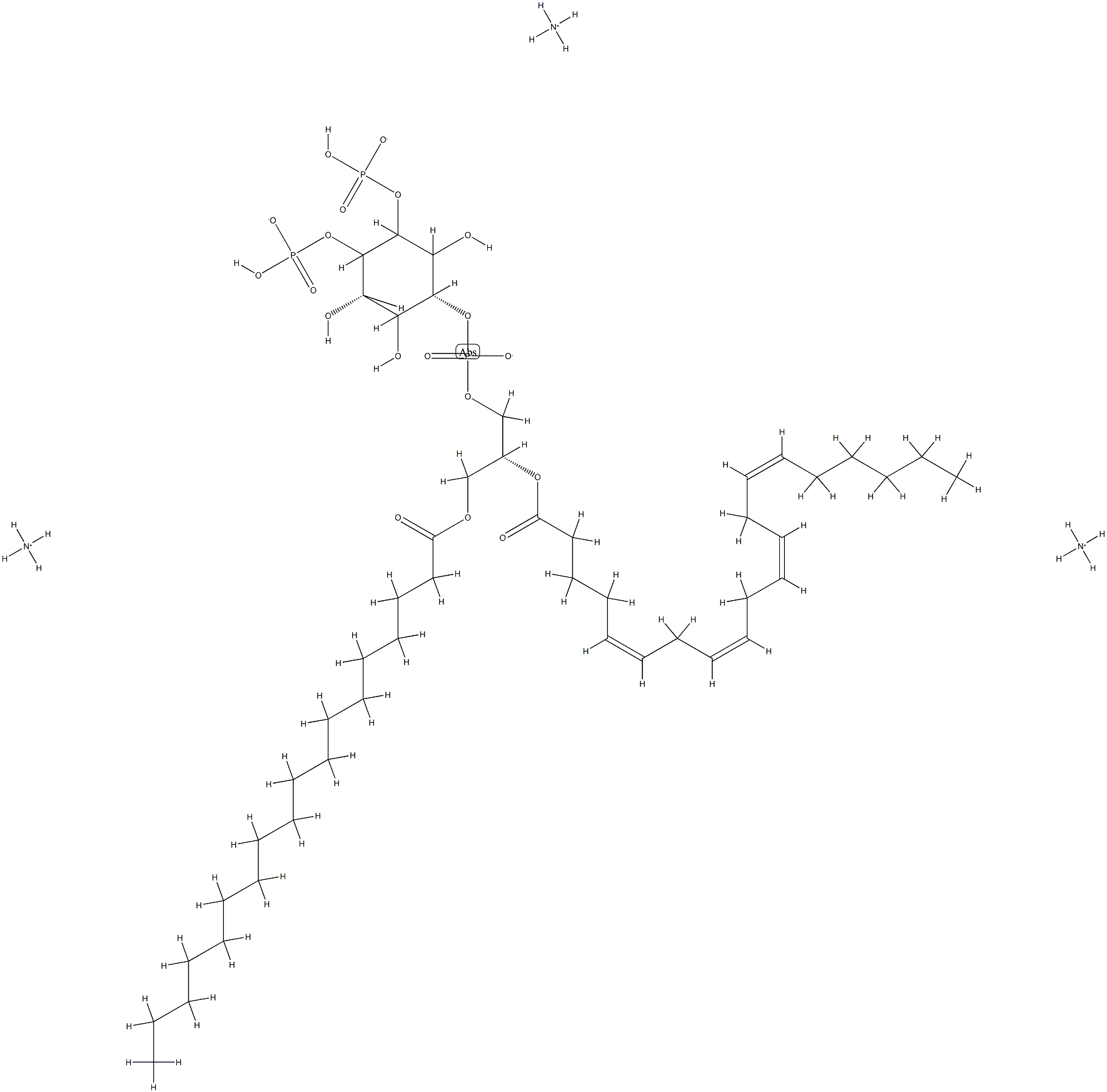 L-α-phosphatidylinositol-4,5-bisphosphate (Brain, Porcine) (aMMoniuM salt) Structure