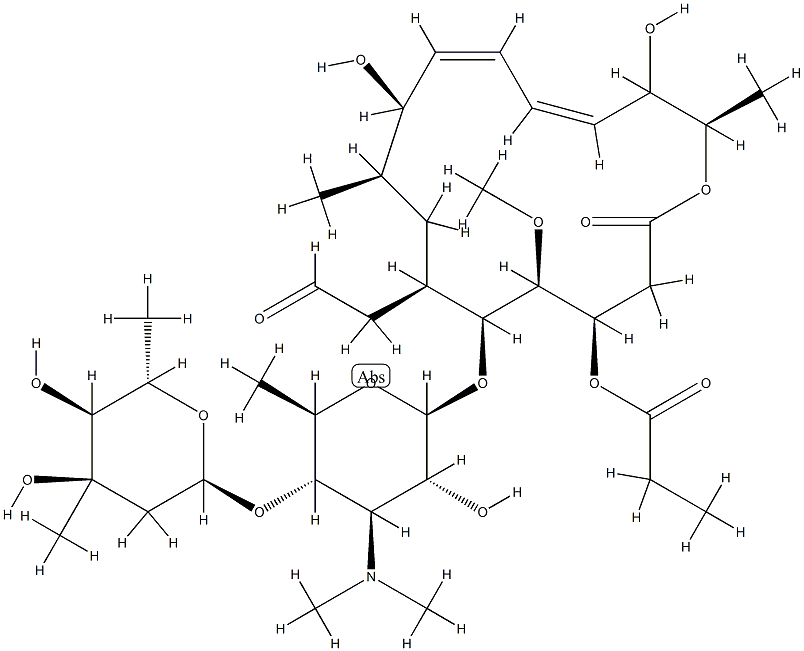 14-Hydroxyleucomycin V 3-propanoate Struktur