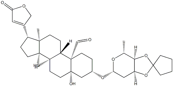 3β-[(3-O,4-O-Cyclopentylidene-2,6-dideoxy-β-D-ribo-hexopyranosyl)oxy]-5,14-dihydroxy-19-oxo-5β-card-20(22)-enolide Struktur