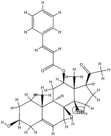 3β,8,14β-Trihydroxy-12β-[(1-oxo-3-phenyl-2-propenyl)oxy]pregn-5-en-20-one Struktur