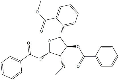 2-O-Methyl-β-D-arabinofuranose tribenzoate Struktur