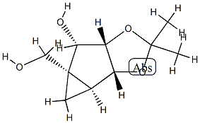 Cyclopropa[3,4]cyclopenta[1,2-d]-1,3-dioxole-4a(3aH)-methanol, tetrahydro-5-hydroxy-2,2-dimethyl-, (3aR,3bS,4aR,5S,5aS)- (9CI) Struktur