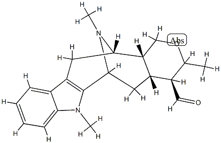 (20β)-20,21-Dihydro-21-methyl-18-noralstphyllan-19-al Struktur