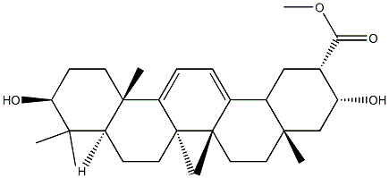 3β,21α-Dihydroxyoleana-11,13(18)-dien-29-oic acid Struktur