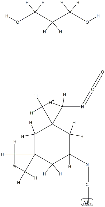 Polyoxy(methyl-1,2-ethanediyl), .alpha.-hydro-.omega.-hydroxy-, polymer with 5-isocyanato-1-(isocyanatomethyl)-1,3,3-trimethylcyclohexane Struktur