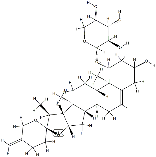 [3β-Hydroxyspirosta-5,25(27)-diene-1β-yl]α-L-arabinopyranoside Struktur