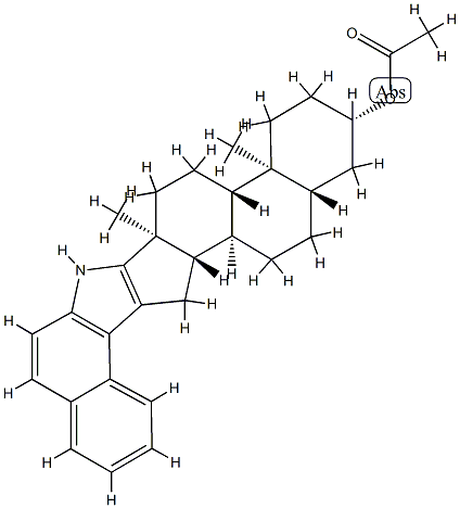 (2S)-1,2,3,4,4a,4bα,5,6,6a,7,14,14aα,14bβ,15,16,16aα-Hexadecahydro-4aβ,6aβ-dimethylbenzo[e]naphth[2',1':4,5]indeno[1,2-b]indol-2β-ol acetate Struktur