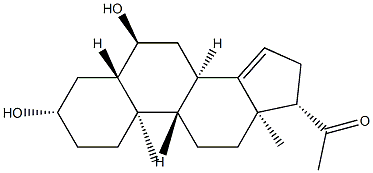 3β,6α-Dihydroxy-5α-pregn-14-en-20-one Struktur