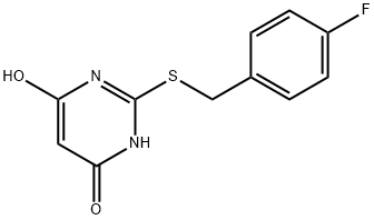 2-((4-fluorobenzyl)thio)pyrimidine-4,6-diol Struktur