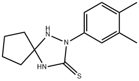 2-(3,4-dimethylphenyl)-1,2,4-triazaspiro[4.4]nonane-3-thione Struktur