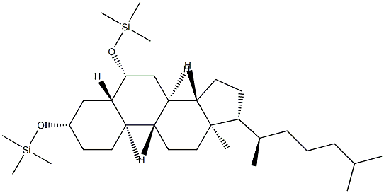 3β,6β-Bis[(trimethylsilyl)oxy]-5α-cholestane Struktur