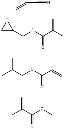 2-Propenoic acid, 2-methyl-, methyl ester, polymer with 2-methylpropyl 2-propenoate, oxiranylmethyl 2-methyl-2-propenoate and 2-propenenitrile Struktur