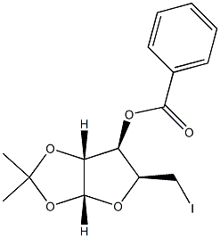 3-O-Benzoyl-5-deoxy-5-iodo-1,2-O-isopropylidene-α-D-xylofuranose Struktur