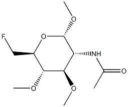 Methyl 2-(acetylamino)-6-fluoro-3-O,4-O-dimethyl-2,6-dideoxy-α-D-glucopyranoside Struktur