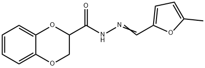 N'-[(5-methyl-2-furyl)methylene]-2,3-dihydro-1,4-benzodioxine-2-carbohydrazide Struktur