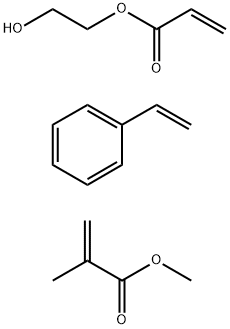 2-Propenoic acid, 2-methyl-, methyl ester, polymer with ethenylbenzene and 2-hydroxyethyl 2-propenoate Struktur