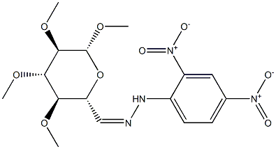 Methyl 6-[2-(2,4-dinitrophenyl)hydrazono]-2-O,3-O,4-O-trimethyl-6-deoxy-β-D-glucopyranoside Struktur