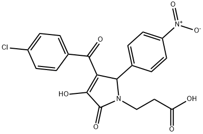 3-(3-(4-chlorobenzoyl)-4-hydroxy-2-{4-nitrophenyl}-5-oxo-2,5-dihydro-1H-pyrrol-1-yl)propanoic acid Struktur