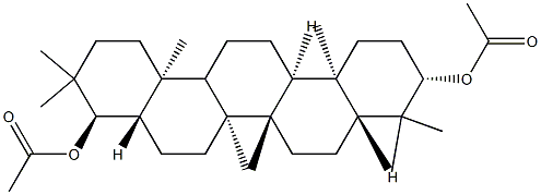 (8α,9β,13α,14β,17α,18β)-21,21-Dimethyl-29,30-dinorgammacerane-3β,22α-diol diacetate Struktur