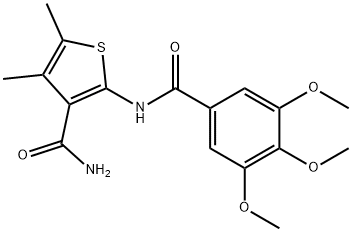 4,5-dimethyl-2-[(3,4,5-trimethoxybenzoyl)amino]-3-thiophenecarboxamide Struktur