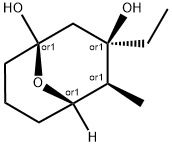 9-Oxabicyclo[3.3.1]nonane-1,3-diol,3-ethyl-4-methyl-,(1R,3R,4S,5S)-rel-(9CI) Struktur