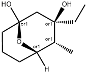 9-Oxabicyclo[3.3.1]nonane-1,3-diol,3-ethyl-4-methyl-,(1R,3R,4R,5S)-rel-(9CI) Struktur