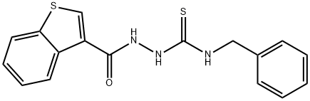 2-(1-benzothien-3-ylcarbonyl)-N-benzylhydrazinecarbothioamide Struktur