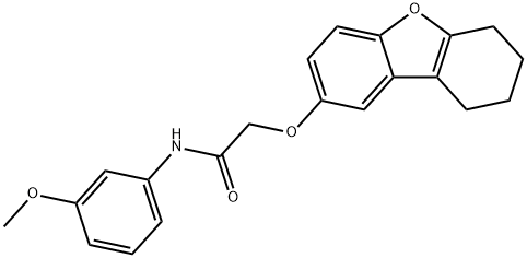 N-(3-methoxyphenyl)-2-(6,7,8,9-tetrahydrodibenzo[b,d]furan-2-yloxy)acetamide Struktur