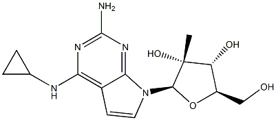 N4-Cyclopropyl-7-(2-C-methyl-beta-D-ribofuranosyl)-7H-pyrrolo[2,3-d]pyrimidine-2,4-diamine Struktur