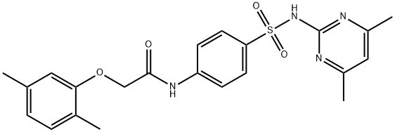 2-(2,5-dimethylphenoxy)-N-(4-{[(4,6-dimethyl-2-pyrimidinyl)amino]sulfonyl}phenyl)acetamide Struktur